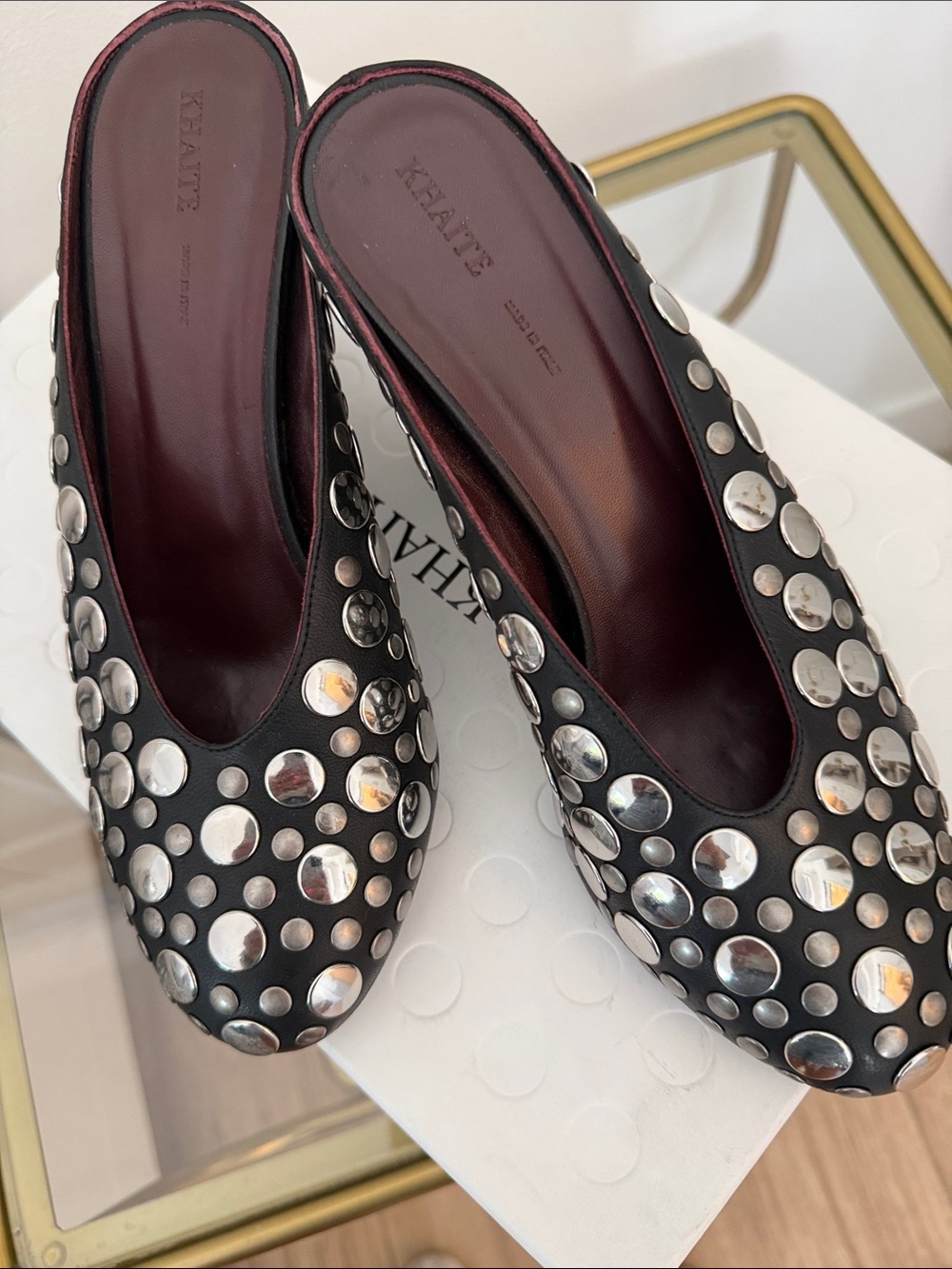 Khaite Cloak Mules Studded Black 7.5 - Picture 5 of 7